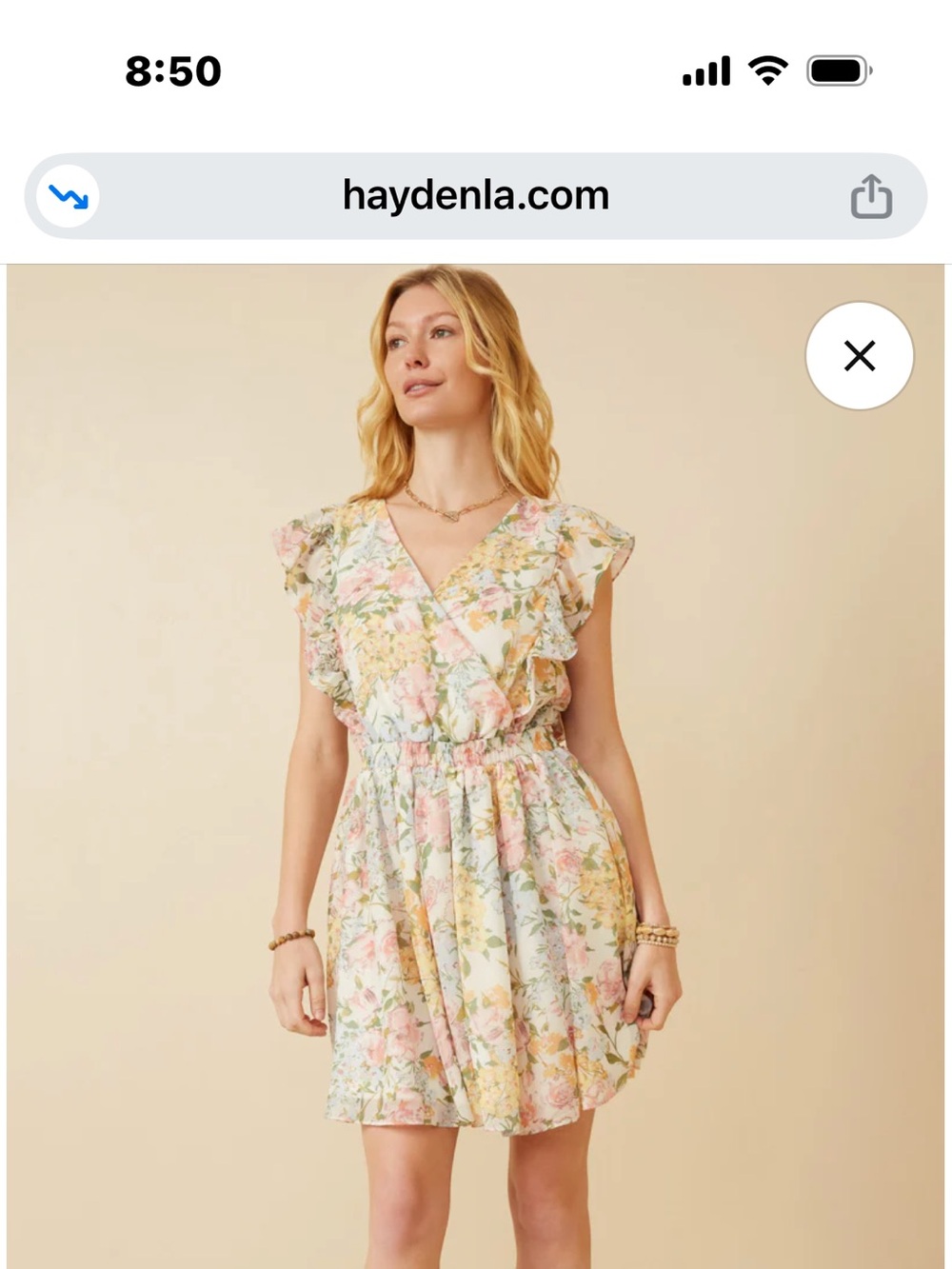 SUMMER SALE - 50% OFF - Floral Ruffle Wrap Mini Dress - Pink Floral - Size 1 X